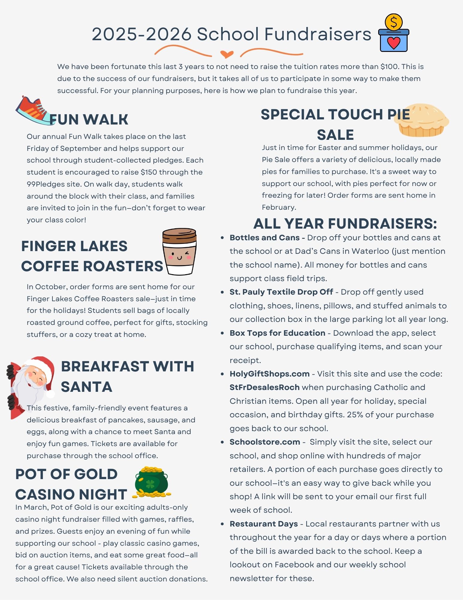 2025-2026 School Fundraisers